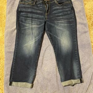 Arizona Jean Company Dark Blue Cropped Jeans with Roll Cuffs